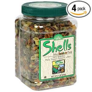 RiceSelect Rainbow Mini Shells, 21 Ounce Jars (Pack of 4)  