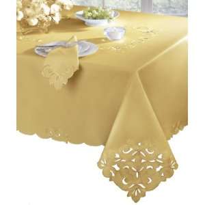  Tablecloth Southampton Scroll 60 by 84 Inch Oblong Tablecloth, Gold