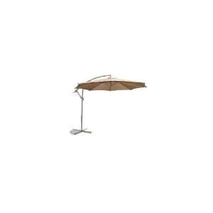   10 Foot Antique Beige Polyester Offset Umbrella Patio, Lawn & Garden