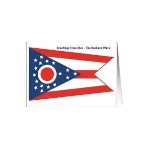  Ohio   The Buckeye State   Flag   Souvenir Card Card 