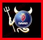SAAB 3D GOLD Devil Demon Decal Sticker Car Emblem Logo (Fits Saab 