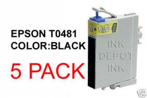 COMP 5PK BK INK FOR EPSON T0481 R200 220 300 325 340  