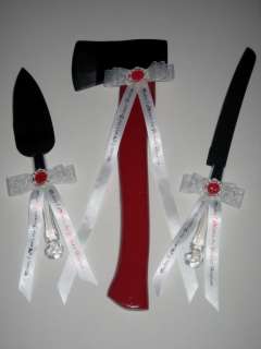 Fireman Firefighter 3 Piece Red Axe and Cake Knife and Server Set
