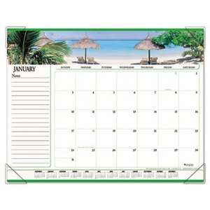   Panoramic Seascape Monthly Desk Pad Calendar, 22 x 17