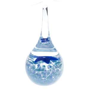   Forget Me Not Ringstand Glass Paperweight Blue