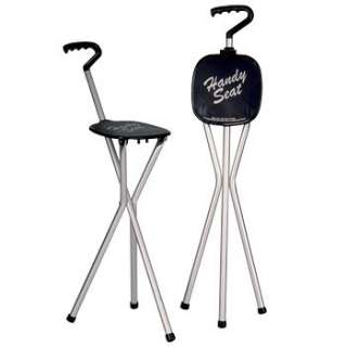 THIS PORTABLE SEAT / CHAIR is also a folding walking stick / cane that 