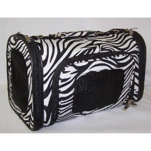   Pet Carrier   Black and White Zebra Print   Small 