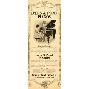 1925 Ad Ivers Pond Pianos Colonial Boylston St Boston   Original Print 