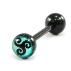  Tongue piercing Triskel turquoise. Jewelry
