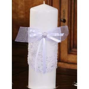   Pillar Candle WHITE by Beverly Clark Wedding Accessories Everything