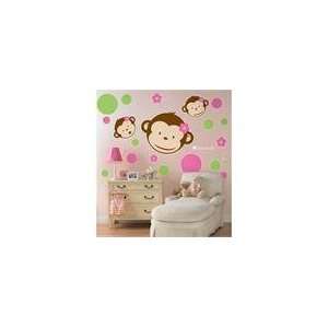  Pink Mod Monkey Giant Wall Decals