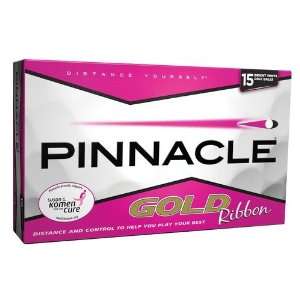  Pinnacle Gold Ribbon Clear Pearlescent Pink Golf Balls 15 