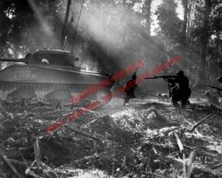 1944 WWII US SOLDIERS + M4 SHERMAN TANK Photo  