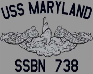 US Navy USS Maryland SSBN 738 Submarine T Shirt  
