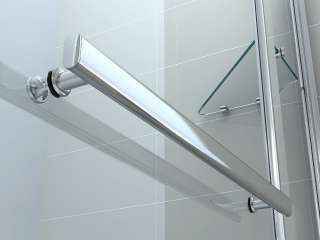 NEW 6mm GLASS DOUBLE OVER BATH SHOWER SCREEN WITH SHELF  
