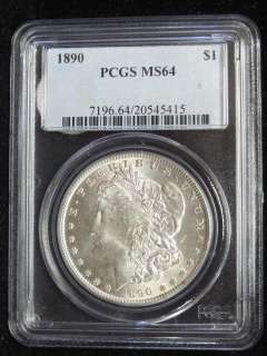 1890 Silver Morgan Dollar PCGS MS 64  