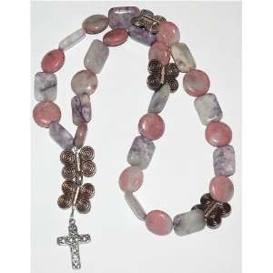   Prayer Beads Unique Purple and Pink Stone Beads 