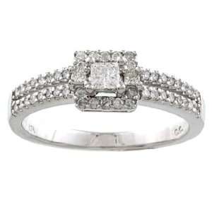   3ct Pave Princess Cut Diamond Engagement Ring (G H, I1 I2) Jewelry