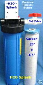 Big Blue 20 Whole House Water Filter 1 Ports Carbon H2O Splash BV 