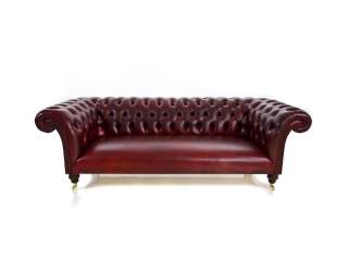 Newcastle Leather Chesterfield Sofa   Hand dyed,  
