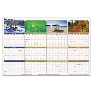 Seasons in Bloom Erasable/Reversible Quarterly Yearly Wall Calendar 