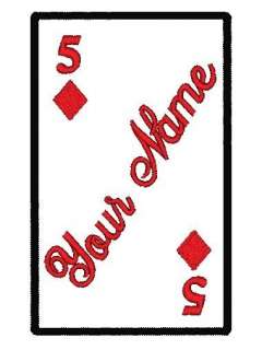 Custom Embroidered Name Patches   PLAYING CARD STYLE Tags Motorcycle 