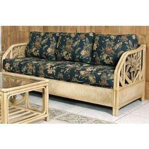   Palm Upholstered Rattan Sofa Bed in Natural Finish Furniture & Decor