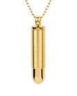 Cremation bullet urn pendant jewelry gold with cross