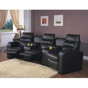   theater seating group with recliners and cup holders