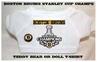 BOSTON BRUINS Stanley Cup Champs Teddy Bear T Shirt  
