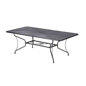  Iron 42 x 84 Rectangular Metal Patio Dining Table with Umbrella 