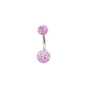  Pink Tiffany Ball Navel Ring Jewelry