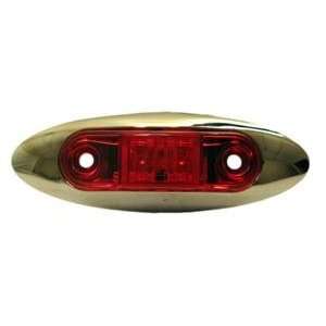    Red LED Chrome Marker Side Trailer Truck Boat Light Automotive