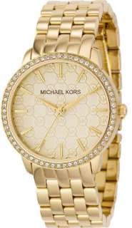 Womens Gold Tone Michael Kors Crystal Watch MK3120  