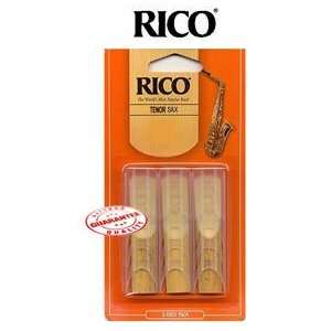  RICO TENOR SAXOPHONE REEDS 3 PACK   2 Size Musical 