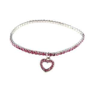     Stretch ~ Rose (Pink) with Heart Charm SERENITY CRYSTALS Jewelry