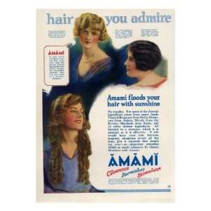 Amami Shampoos, Magazine Advertisement, UK, 1920 Premium Poster Print 