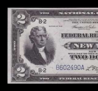 1918 $2 FEDERAL RESERVE BANK NOTE BATTLESHIP CHOICE UNC  