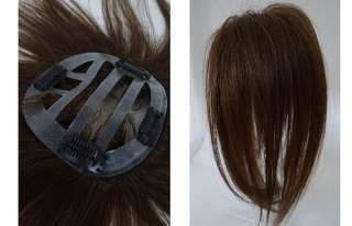 100% Human Hair Pull Through Top Hairpiece Get Instant Bangs/Add 