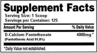 Vitamin B5 Powder Pantothenic Acid 500 Grams  