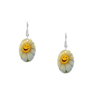    Earring Oval Charm Smiley Face on Daisy Artsmith Inc Jewelry