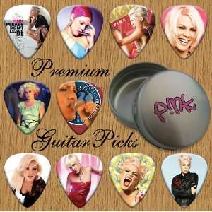    PINK 10 Premium Guitar Picks In Tin (0) Musical Instruments