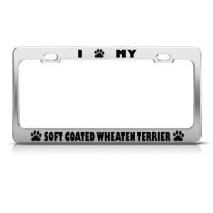 Soft Coated Wheaten Terrier Dog license plate frame Stainless Metal 