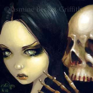   103 Jasmine Becket Griffith Gothic Vampire Skeleton SIGNED 6x6 PRINT
