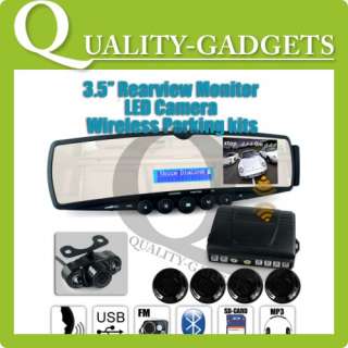   +FM Transmitter Wireless 3.5 Car Parking LCD Camera Kit +4 Sensor