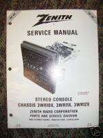 Zenith Car/Auto Stereo Console Service Manual Part List  