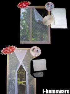   Bug Mosquito Net Netting w/ Velcro Tape White Mesh Screens  