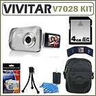vivitar vivicam itwist v7028 digital camera silver 4gb accessory kit