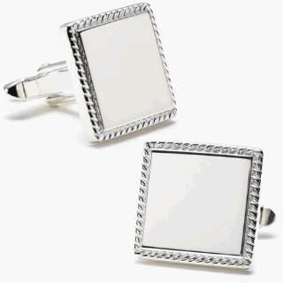  Sterling Square Engravable Cufflinks 