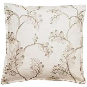   Vintage Garden Beige and White 18 Square Throw Pillow